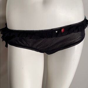 Steve black ruffle bikini panty L